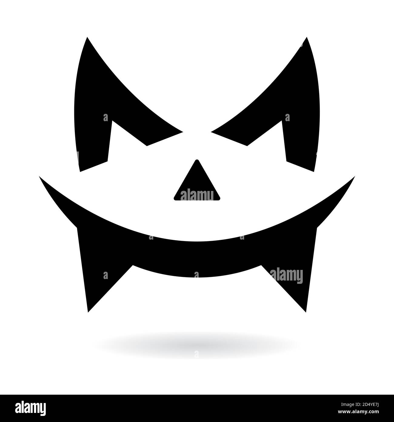 Halloween zucca spooky viso vettore disegno con denti e occhi - mostro di decorazione fantasma Illustrazione Vettoriale