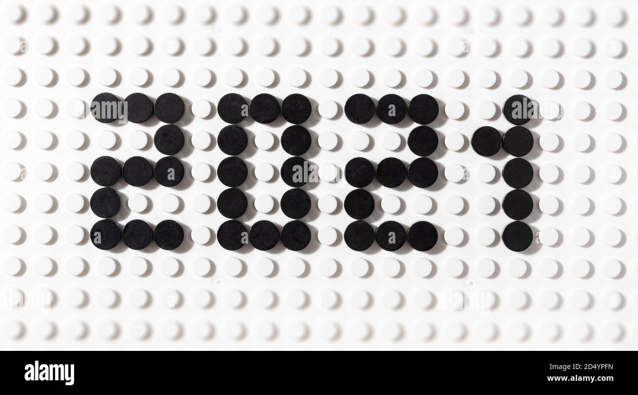 concetto di 2021 anni. Numero a forma di cerchio Foto Stock