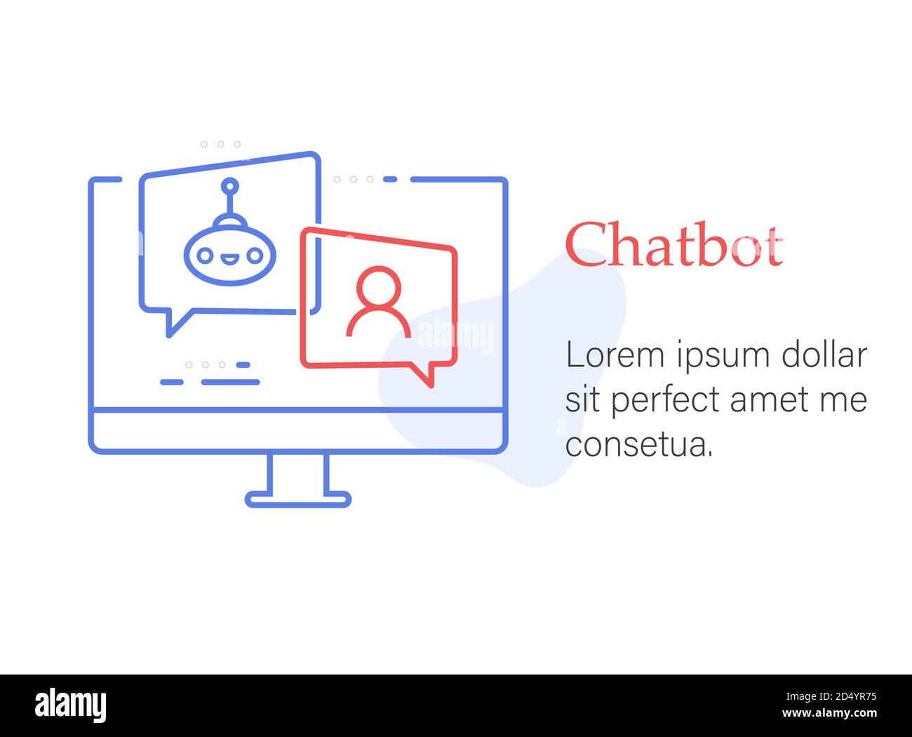 Banner di concetto Chatboat sullo sfondo Illustrazione Vettoriale