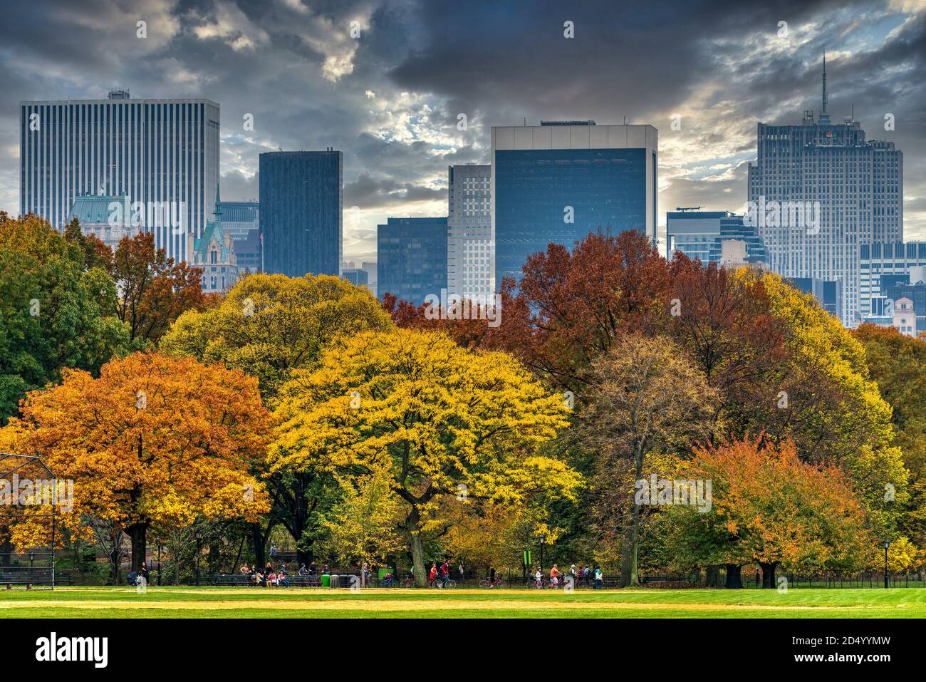 Colori autunnali, Central Park, Manhattan, New York, Stati Uniti Foto Stock