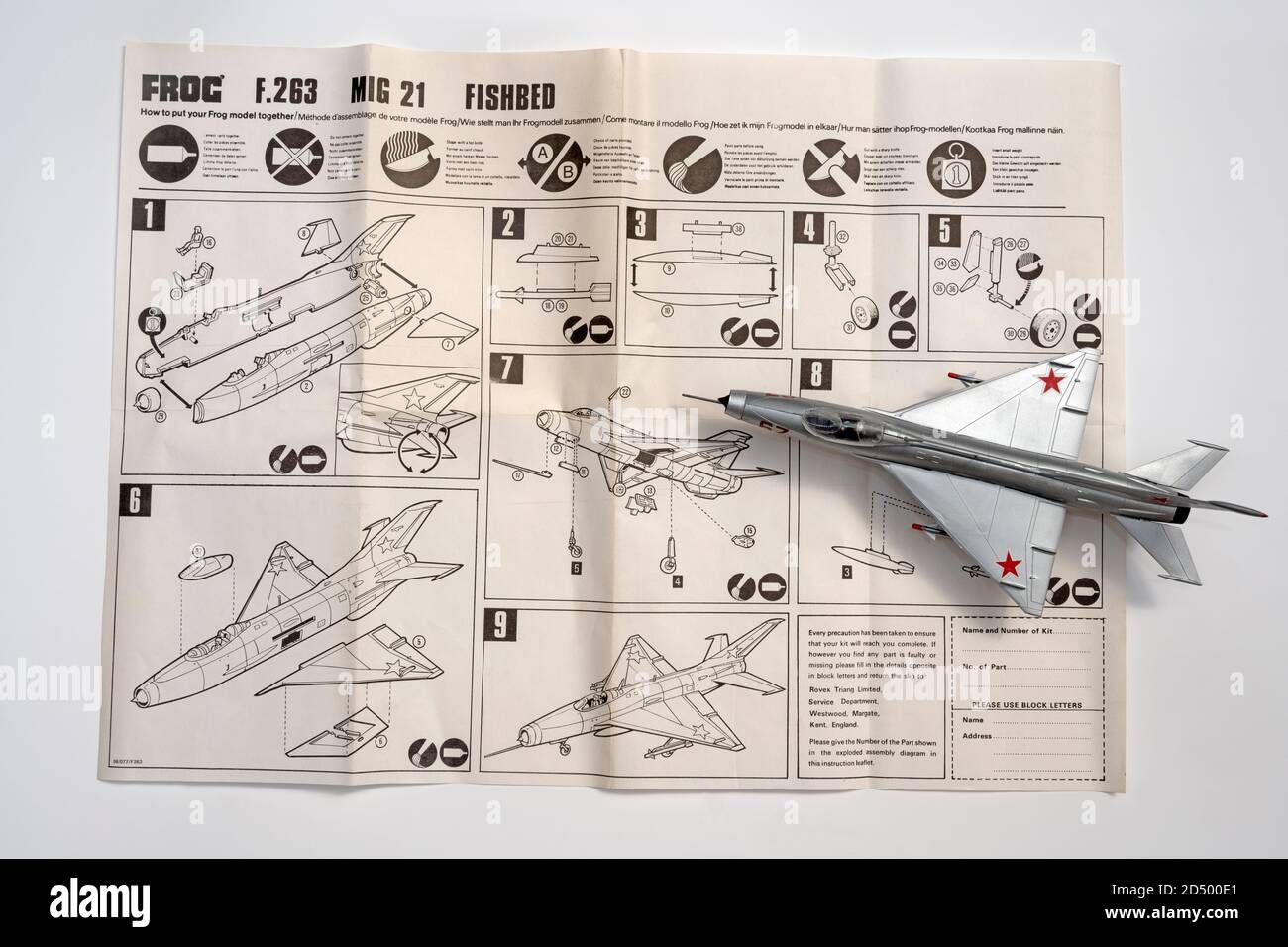 Rana Mig 21 modello a letto pescato kit di aeromobili Foto Stock