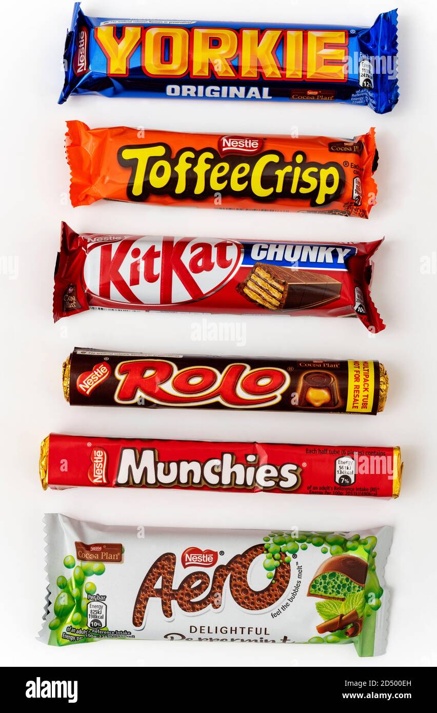 Barrette di cioccolato Nestle Foto Stock