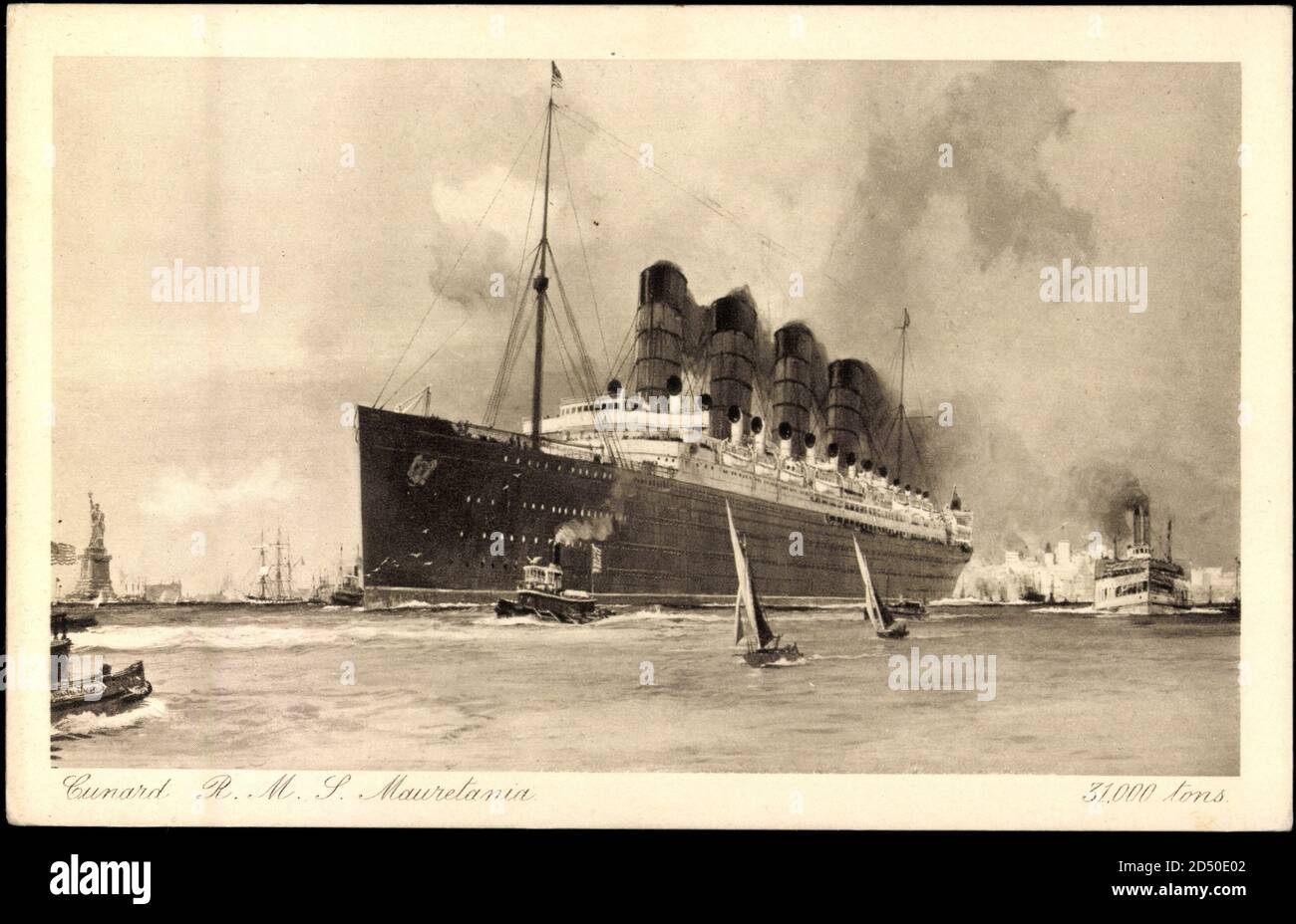 Blick zum Dampfer Mauretania, Cunard Line | utilizzo in tutto il mondo Foto Stock