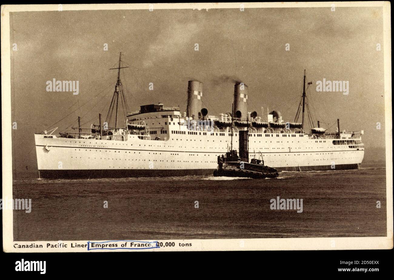 Canadian Pacific Ships, Steamship Empress of France, CPS | utilizzo in tutto il mondo Foto Stock