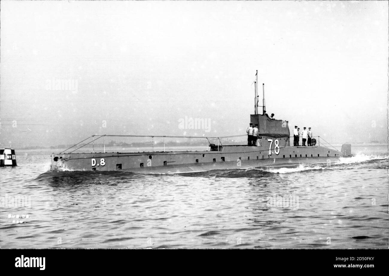 Bridisches U Boot, Royal Navy, HMS D 8, 78 | utilizzo in tutto il mondo Foto Stock