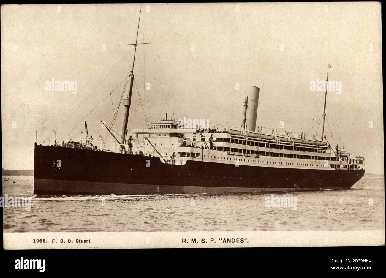 R.M.S.P. Andes, Royal Mail Lines, Dampfschiff | utilizzo in tutto il mondo Foto Stock