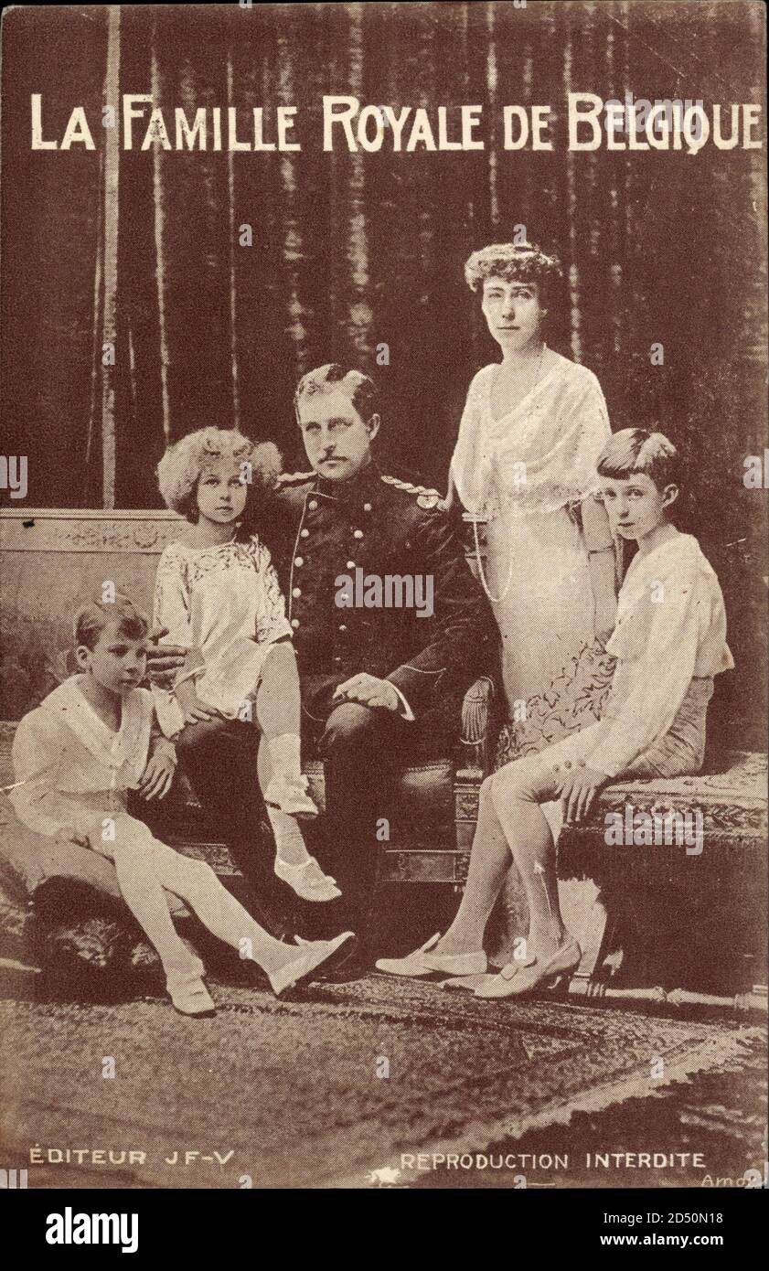 La Famille Royale de Belgique, König Albert I. mit Familie | utilizzo in tutto il mondo Foto Stock