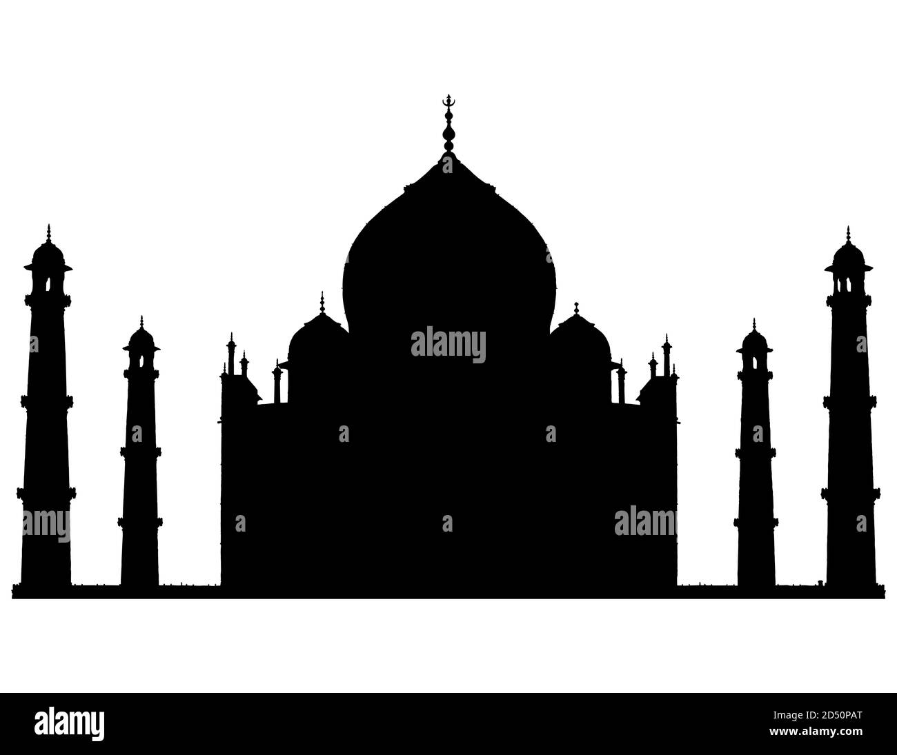 Silhouette Taj Mahal, illustrazione Foto Stock