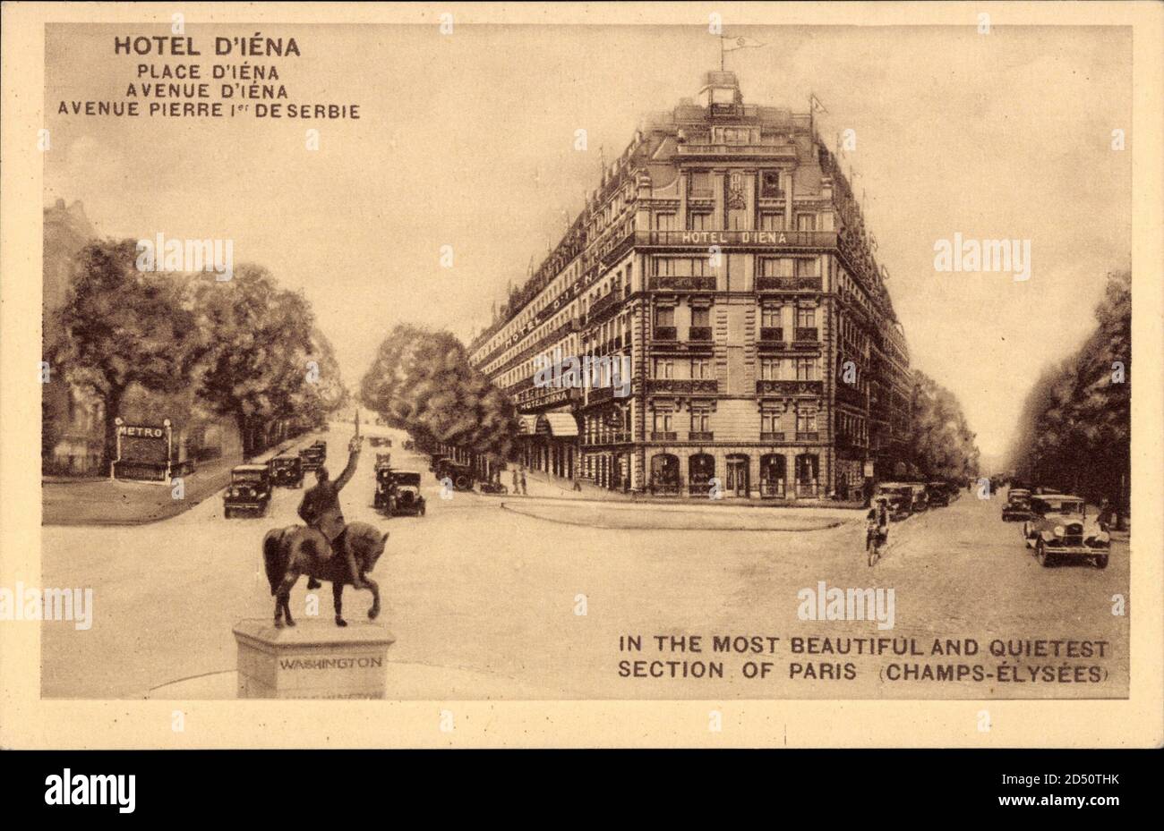 Parigi, Hotel d'Iéna, Place d'Iéna, Avenue d'Iéna, Avenue Pierre I. de Serbie | utilizzo in tutto il mondo Foto Stock