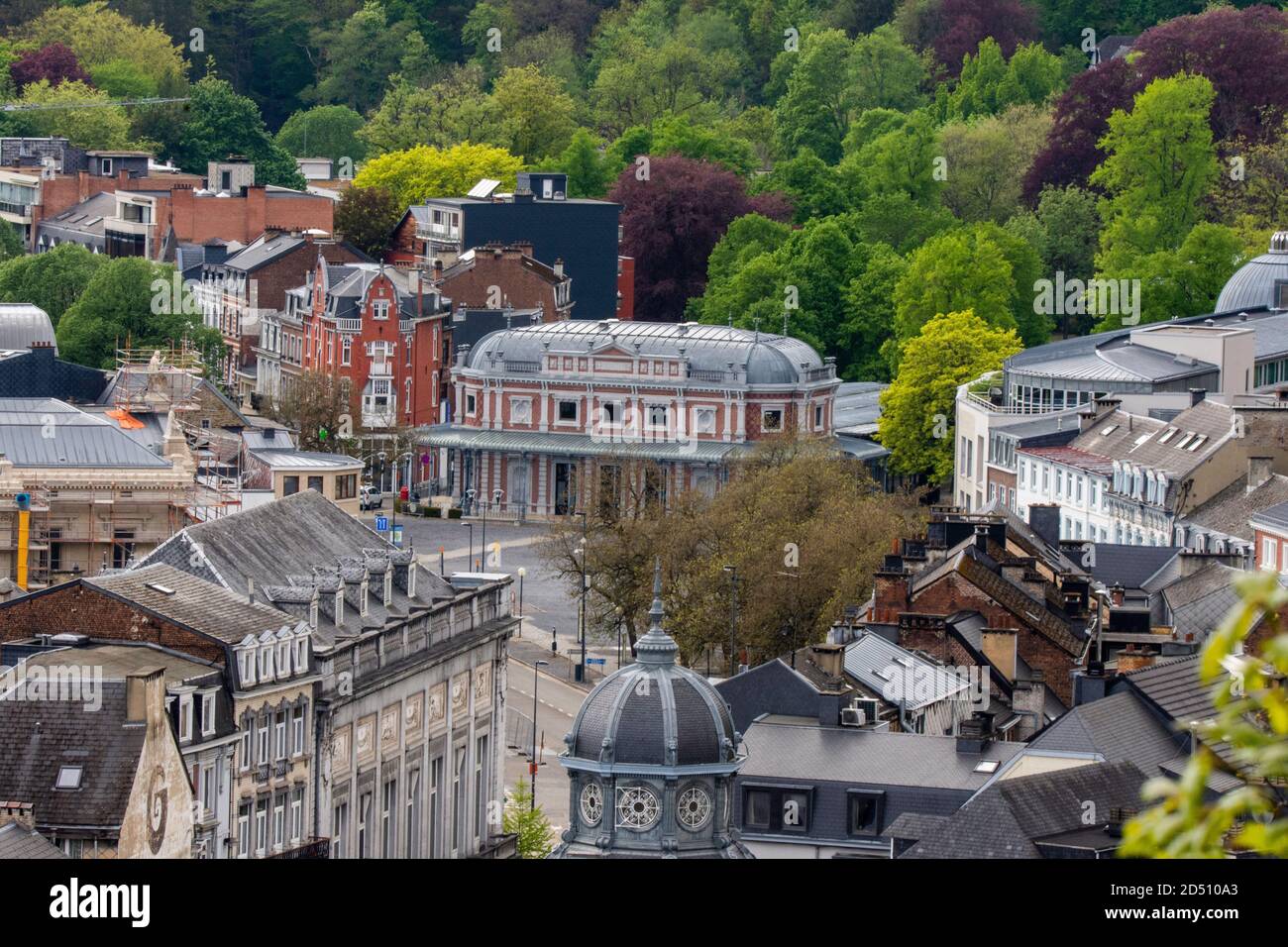 Panorama de la ville de Spa, Province de Liegi, Belgique Foto Stock