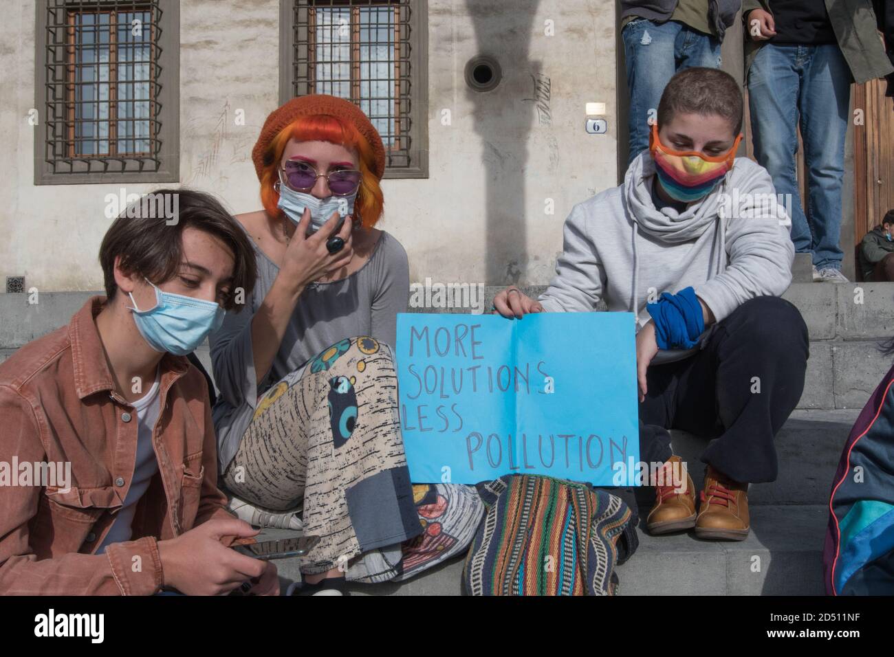 Venerdì per il futuro sciopero climatico a Firenze, gli studenti protestano per il cambiamento climatico Foto Stock