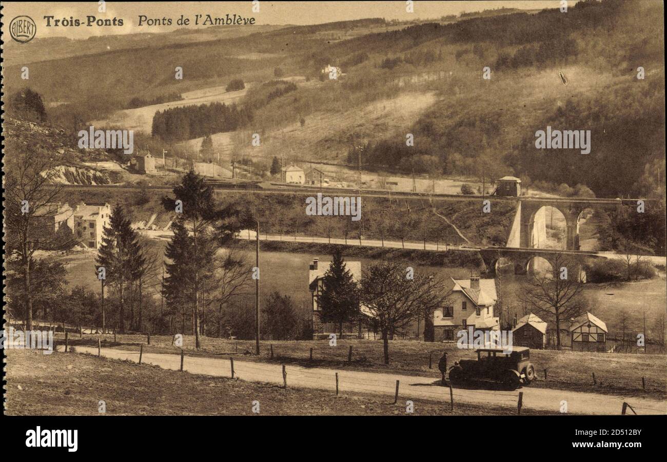 Trois Ponts Lüttich, Ponts de l'Ambleve, Brücken | utilizzo in tutto il mondo Foto Stock