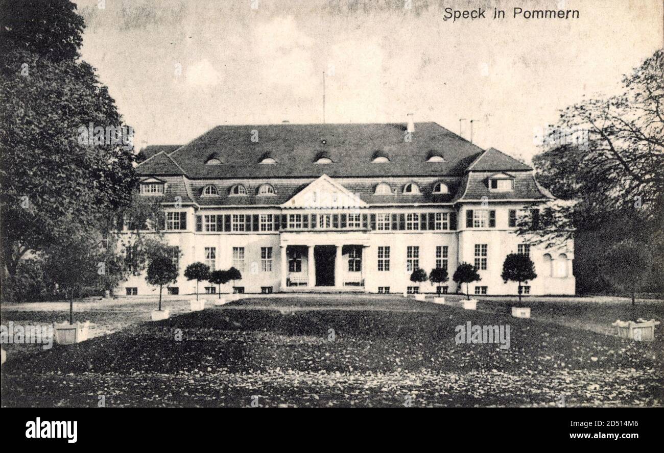 GA? G?ówczyce Speck Pommern, Schloss mit Vorgarten | utilizzo in tutto il mondo Foto Stock