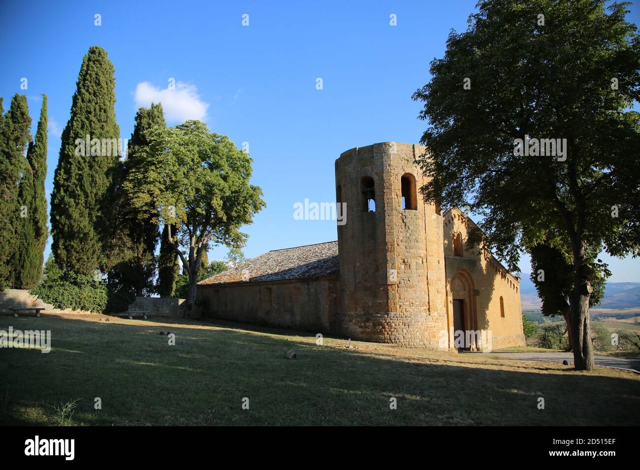 Chiesa parrocchiale di Corsignano a Pienza in Toscana Foto Stock