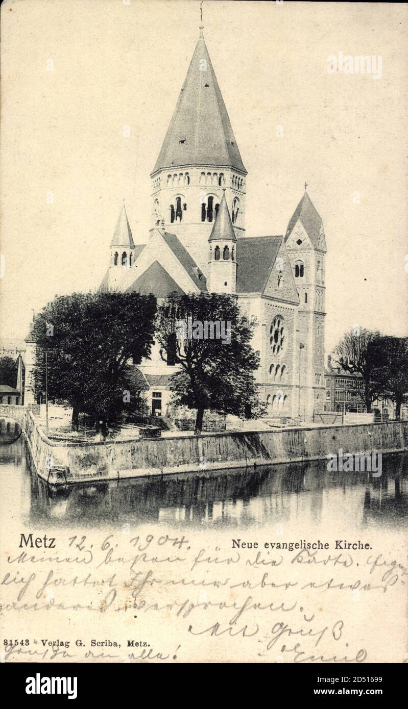 Metz Moselle Lothringen, Neue evangelische Kirche | usage worldwide Foto Stock