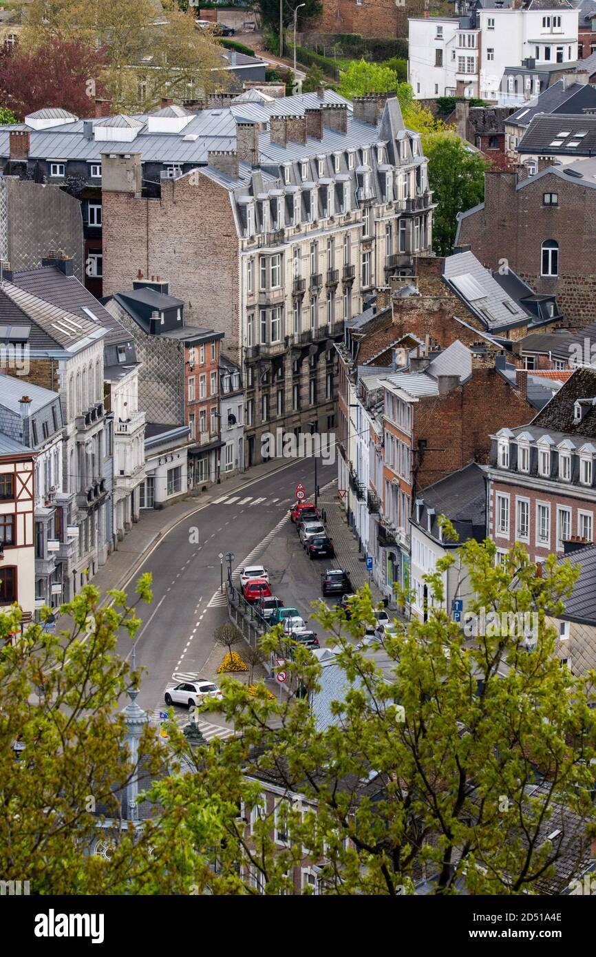 Panorama de la ville de Spa, Province de Liegi, Belgique Foto Stock