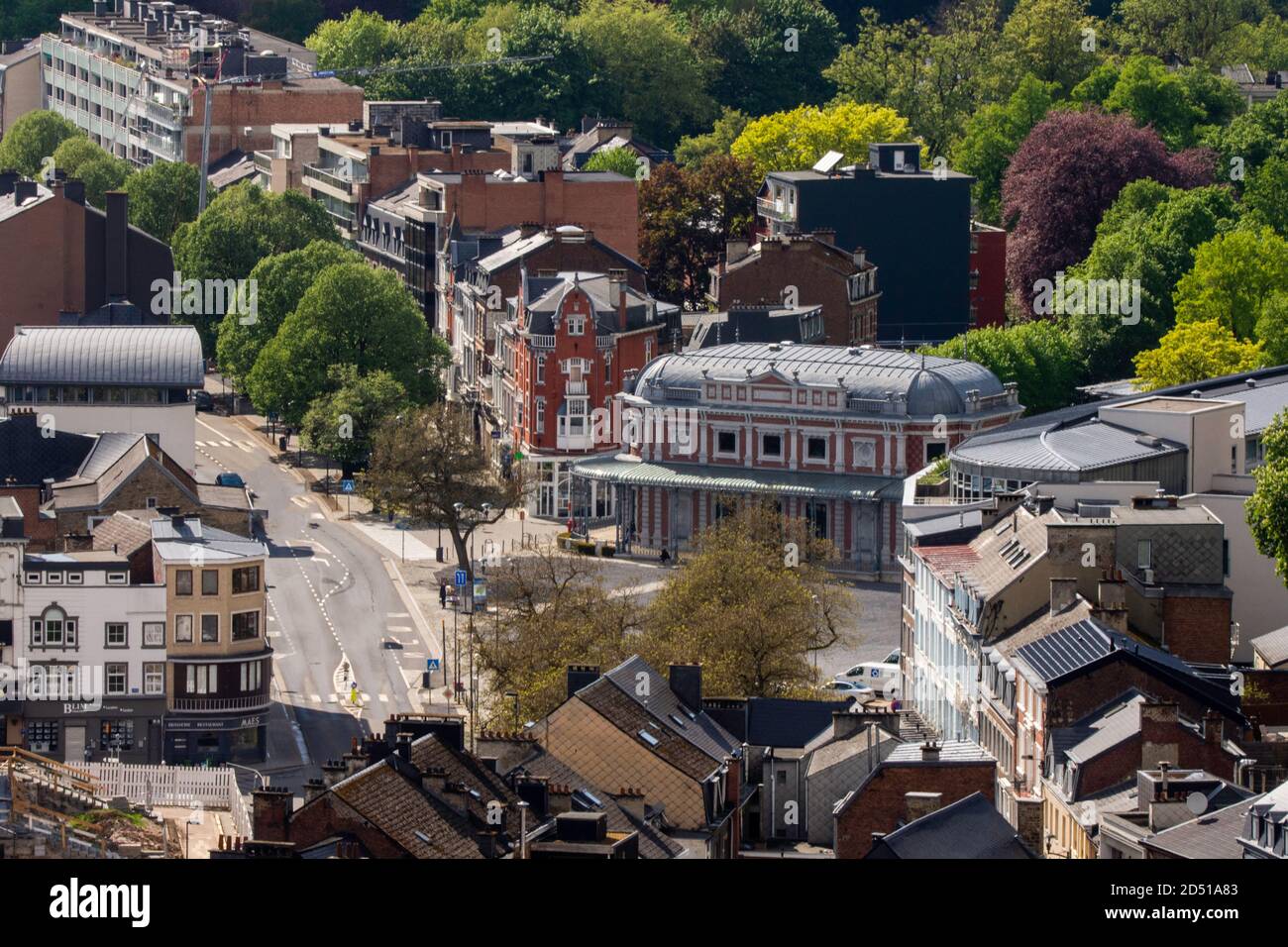 Panorama de la ville de Spa, Province de Liegi, Belgique Foto Stock