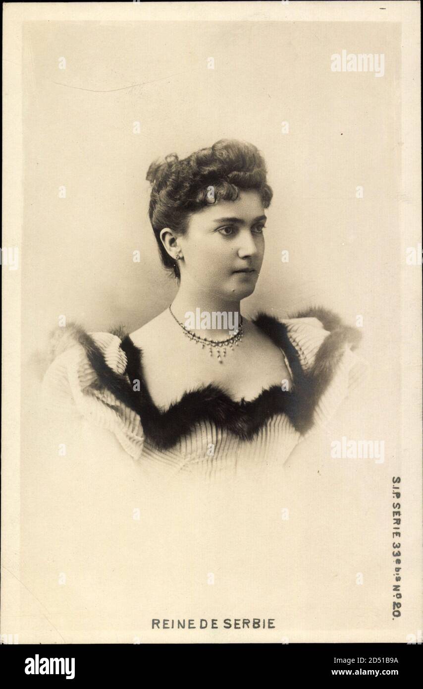 Königin Draga von Serbien, Portrait, Halskette | usage worldwide Foto Stock