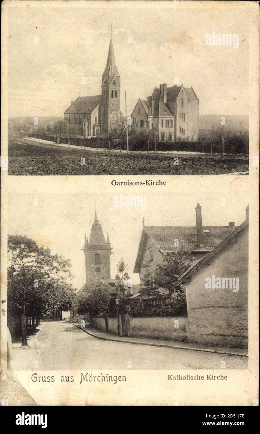 Mörchingen Moselle, Garnisonskirche, Katholische Kirche | utilizzo in tutto il mondo Foto Stock