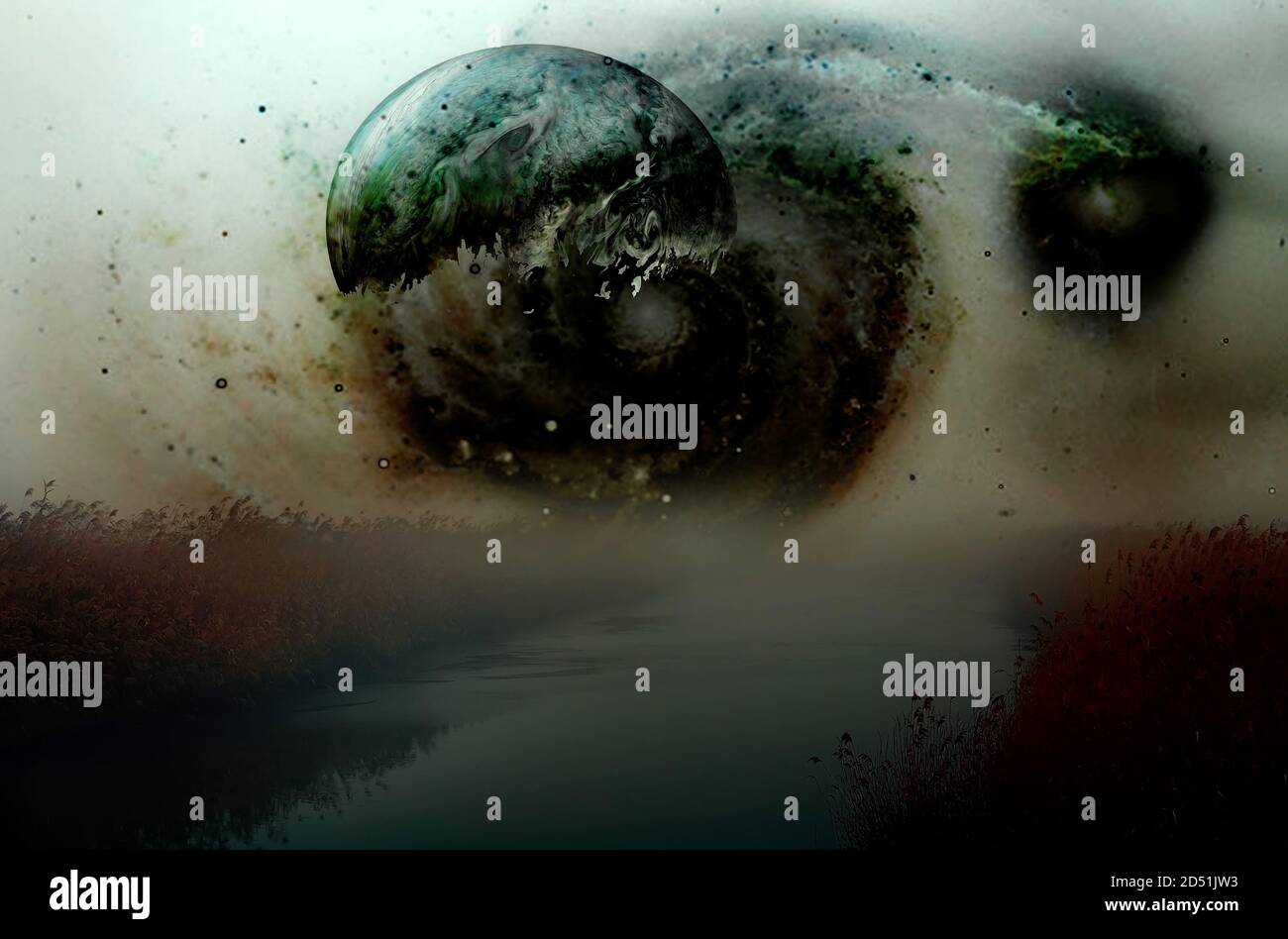 Collegare reale, ordinario con il misterioso, altro mondo. Il wormhole della transizione ad altro mondo, la quinta dimensione si verifica nella maggior parte del posto normale. El Foto Stock