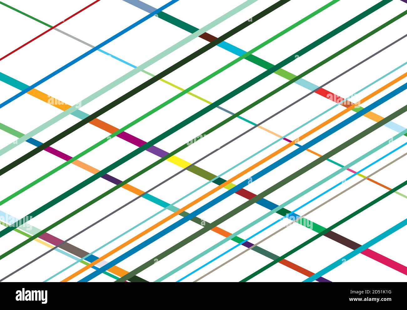 Colorata, vivace, vibrante obliqua, diagonale, griglia obliqua e trasversale, mesh o reticolo, griglia, illustrazione a traliccio. Vettore astratto linee intersecanti Illustrazione Vettoriale