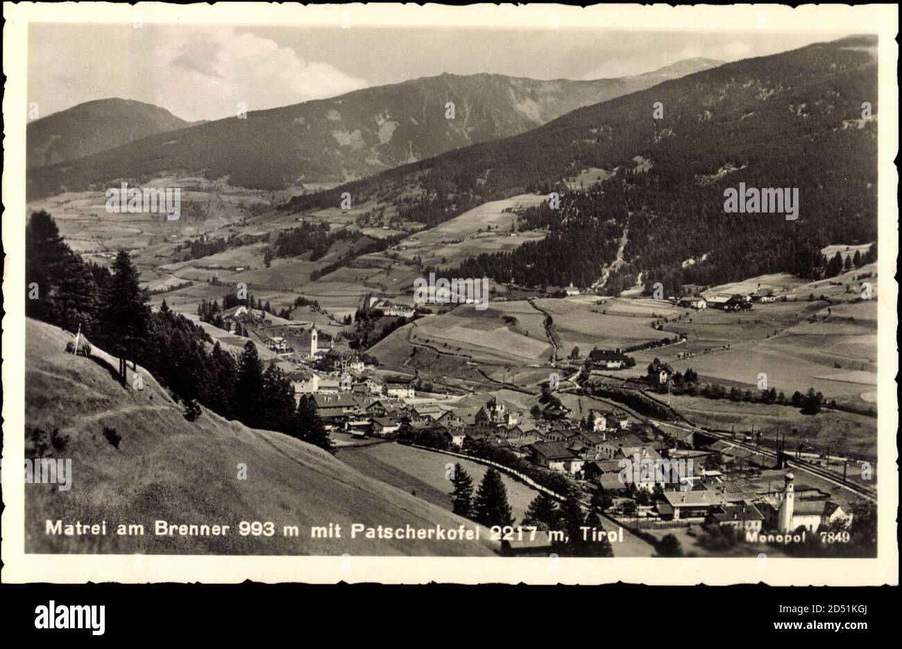 Matrei a. Brenner Tirol, Ortsansicht, Patscherkofel | utilizzo in tutto il mondo Foto Stock