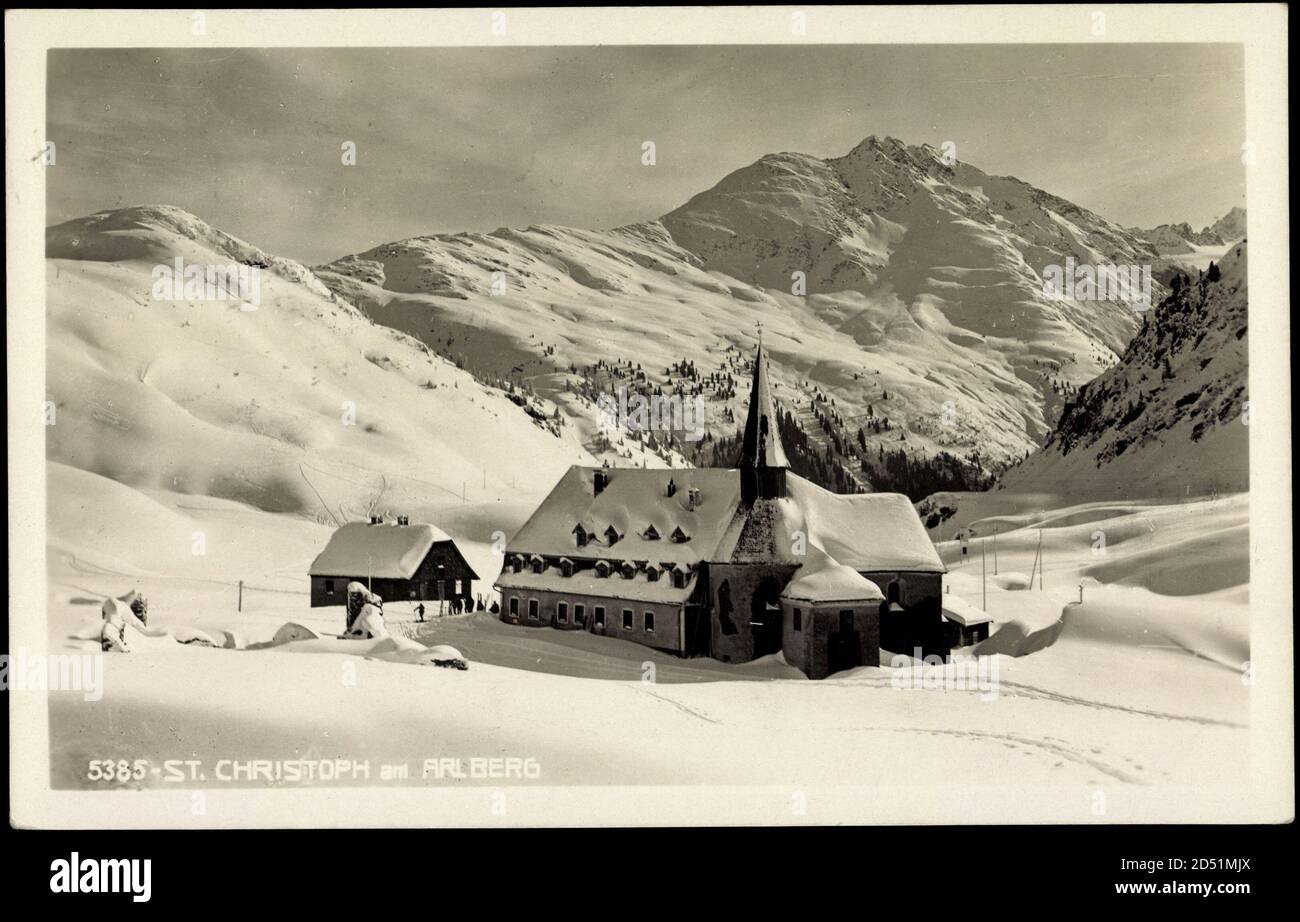 St Christoph Tirol Arlberg, Herberge, Ski, Schnee | utilizzo in tutto il mondo Foto Stock