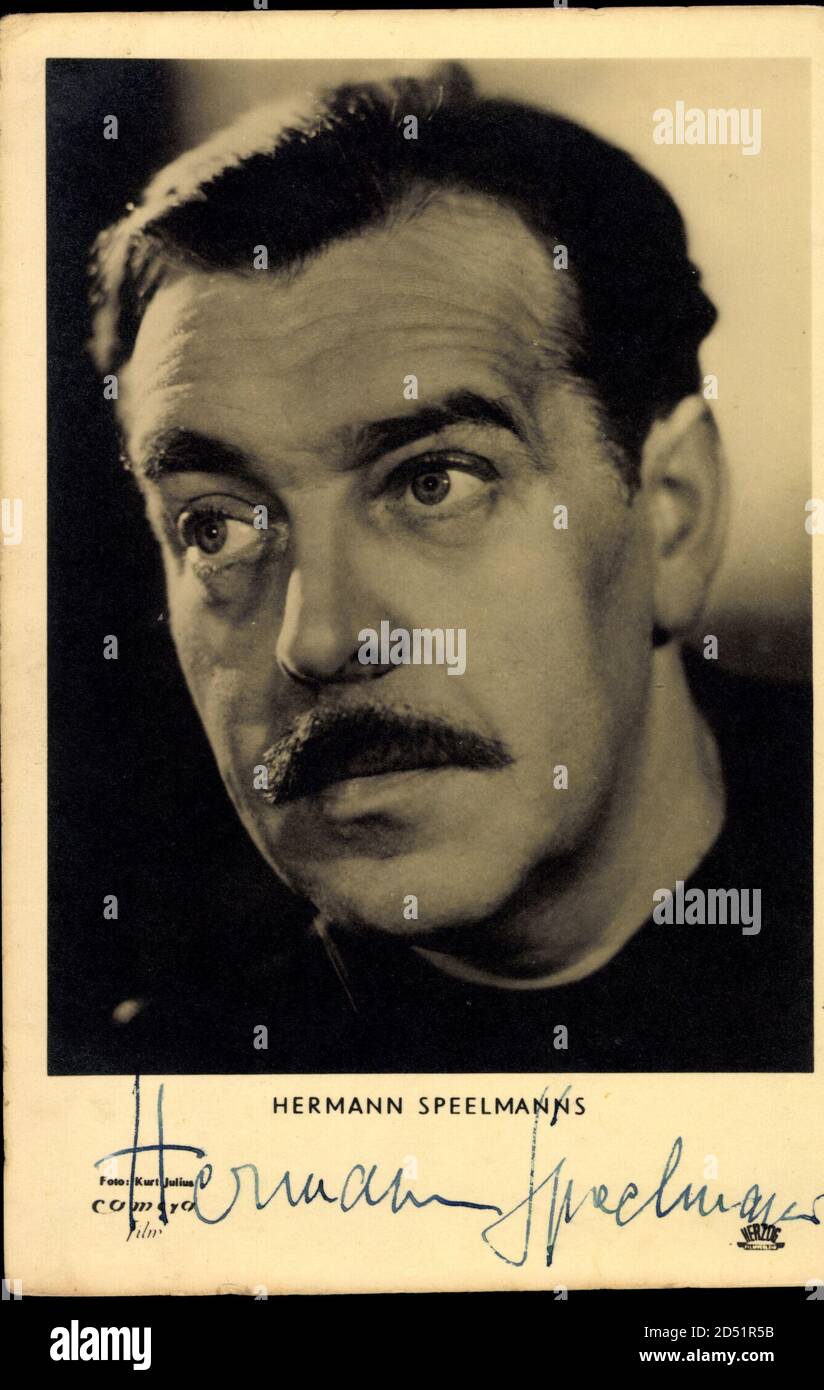 Schauspieler Hermann Speelmanns, mit Schnauzbart | utilizzo in tutto il mondo Foto Stock