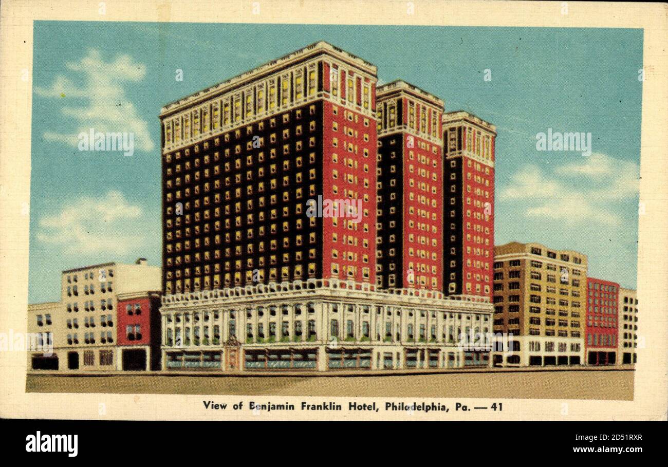 Philadelphia Pennsylvania, Benjamin Franklin Hotel | utilizzo in tutto il mondo Foto Stock