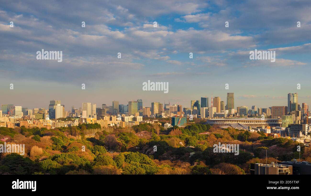 Tokyo Roppongi e il quartiere di Minato skyline moderno Foto Stock