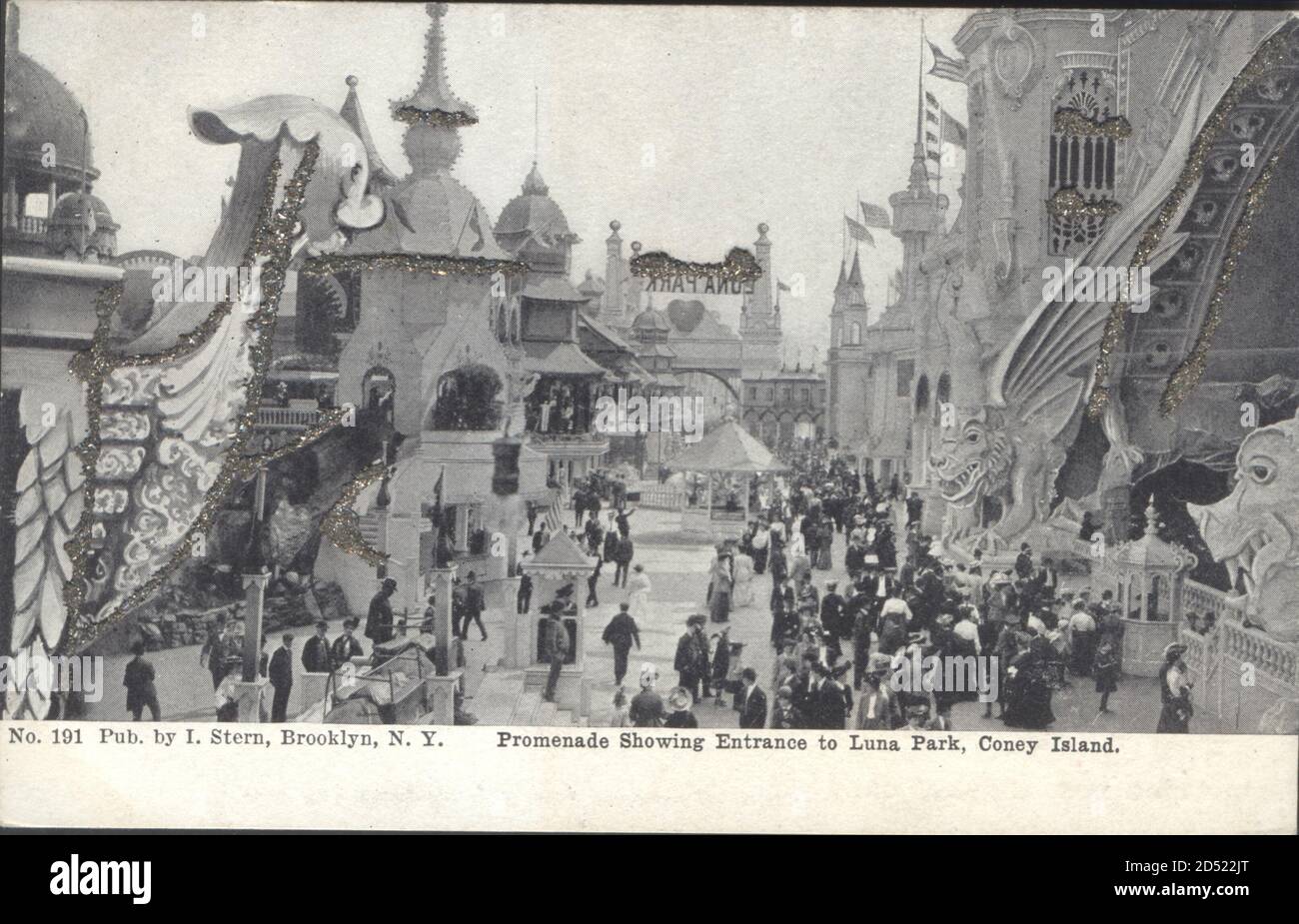 Glitzer Coney Island Brooklyn New York USA, Luna Park, Promenade | utilizzo in tutto il mondo Foto Stock