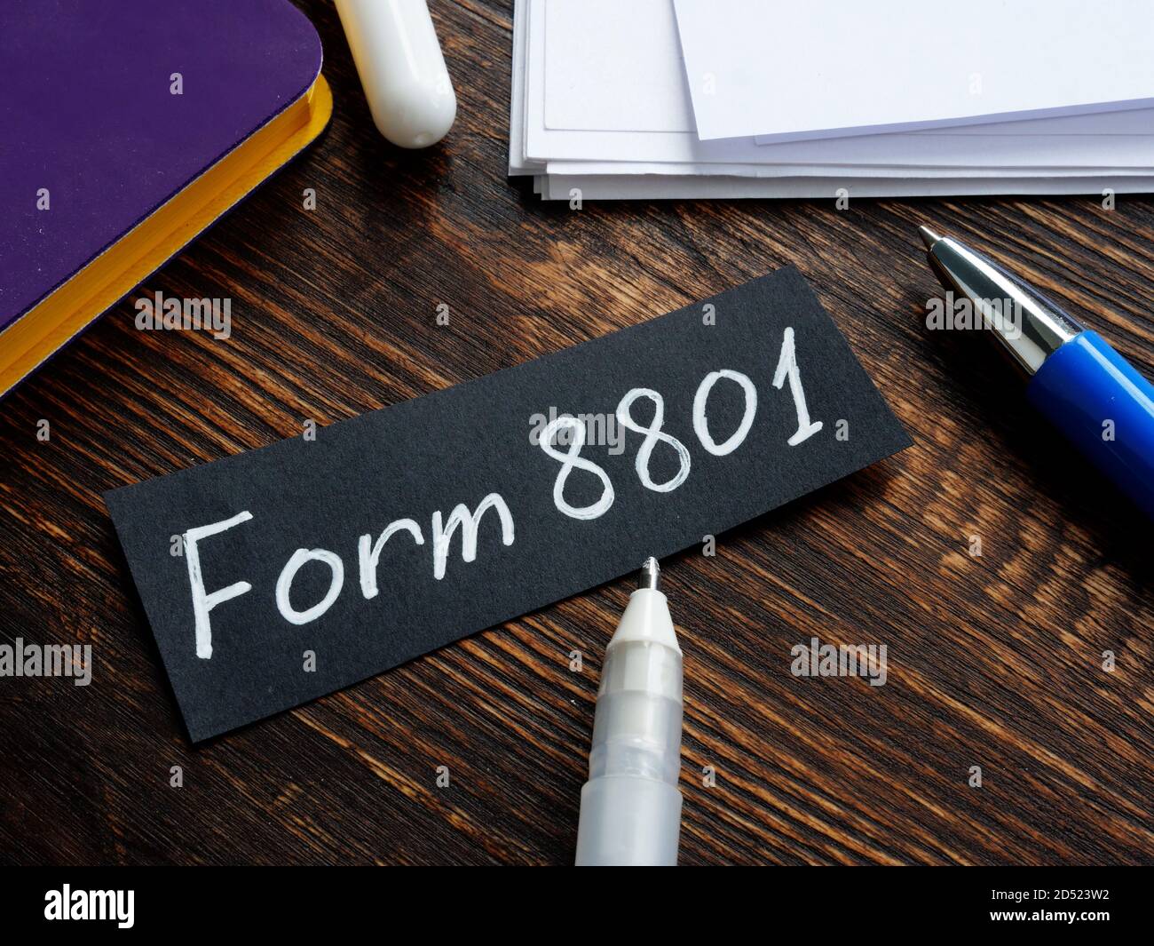 Modulo 8801 memo irs sul foglio di carta. Foto Stock