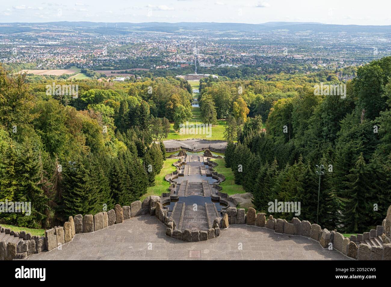 Vista del Bergpark Wilhelmshöhe a Kassel Foto Stock