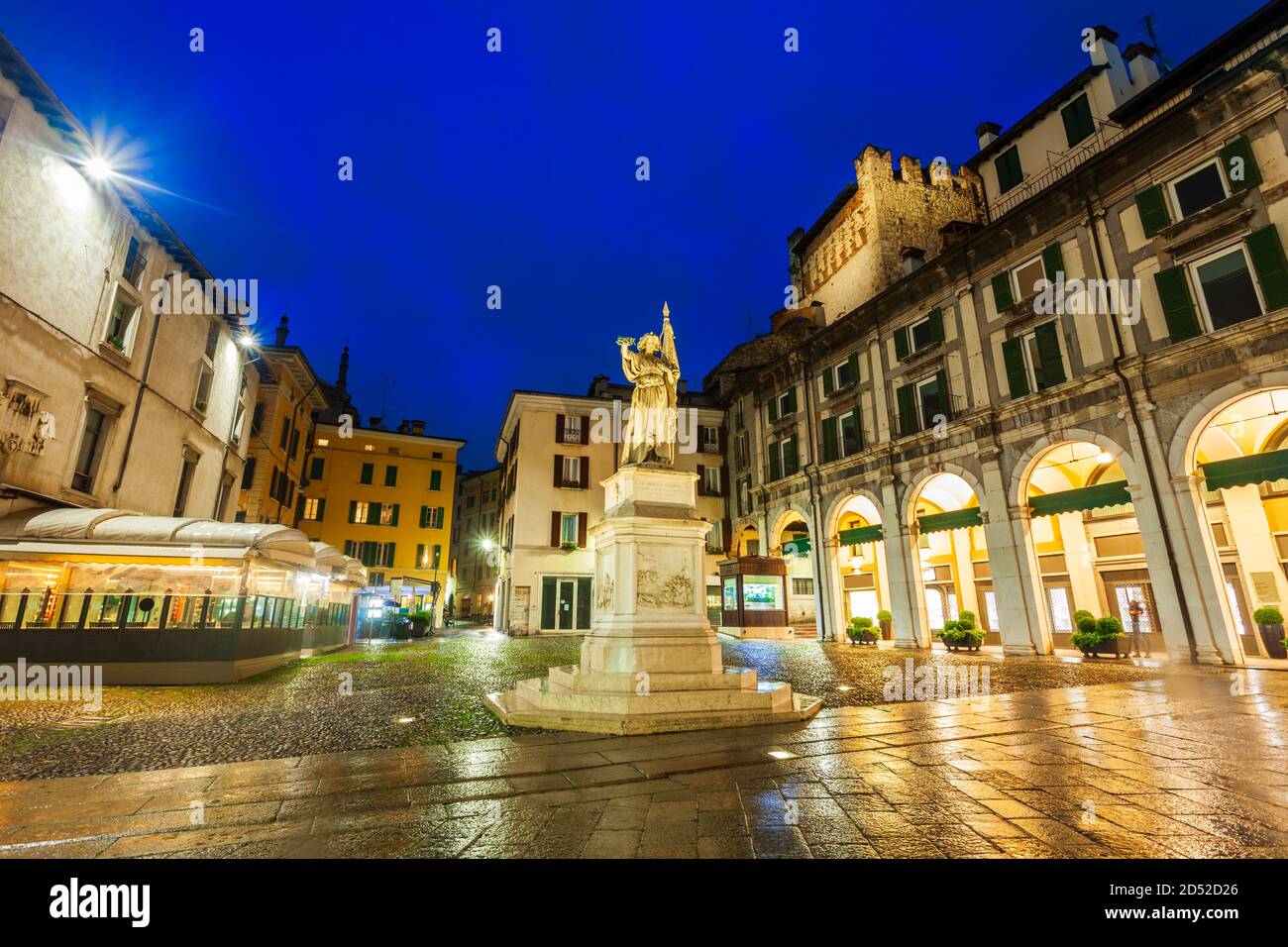 Piazza della Loggia è una delle piazze principali della città di Brescia in Italia del nord Foto Stock