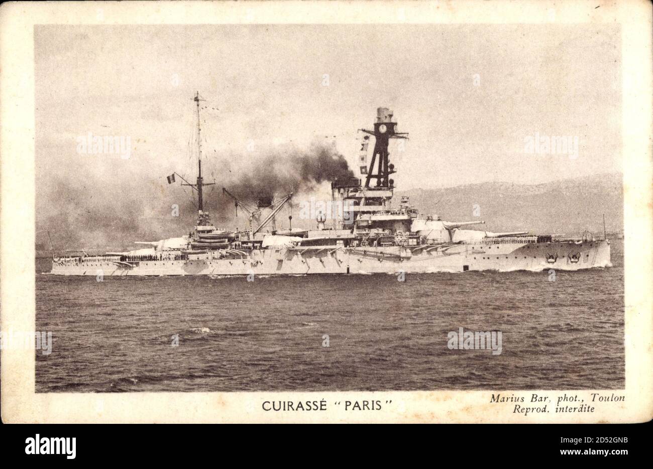 Französisches Kriegsschiff, Cuirassé, Paris, Ansicht Steuerbord | utilizzo in tutto il mondo Foto Stock