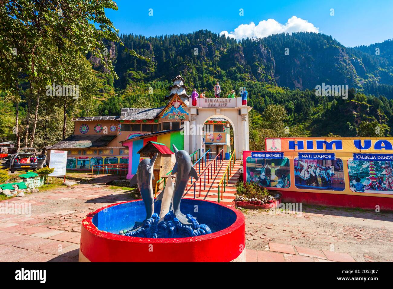 Manali, INDIA - 02 OTTOBRE 2019: Himvalley Fun City è un parco divertimenti e culturale a Manali, Himachal Pradesh stato dell'India Foto Stock