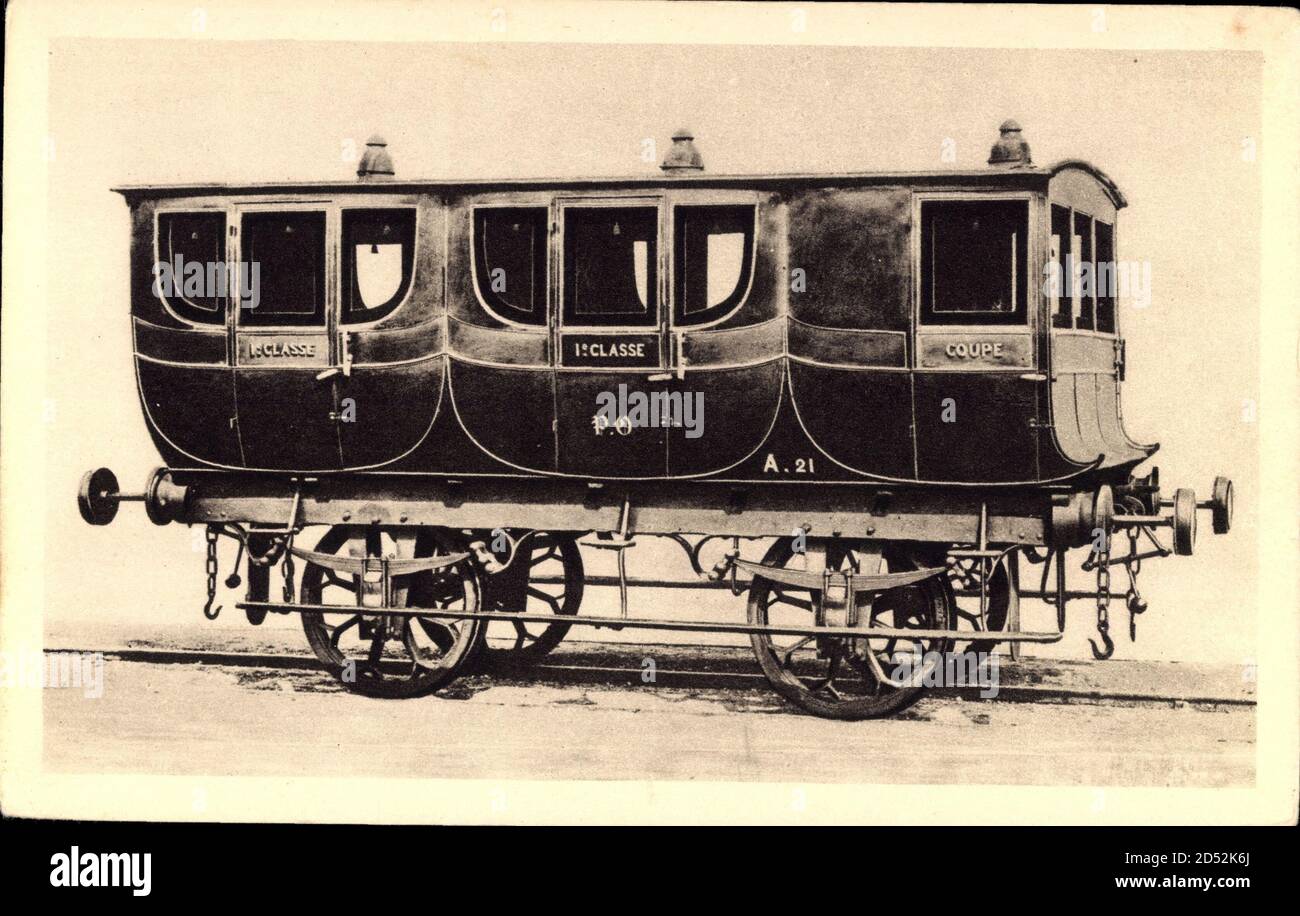 Französische Eisenbahn, Chemin de fer, locomotiva, Voiture en 1840 | uso in tutto il mondo Foto Stock