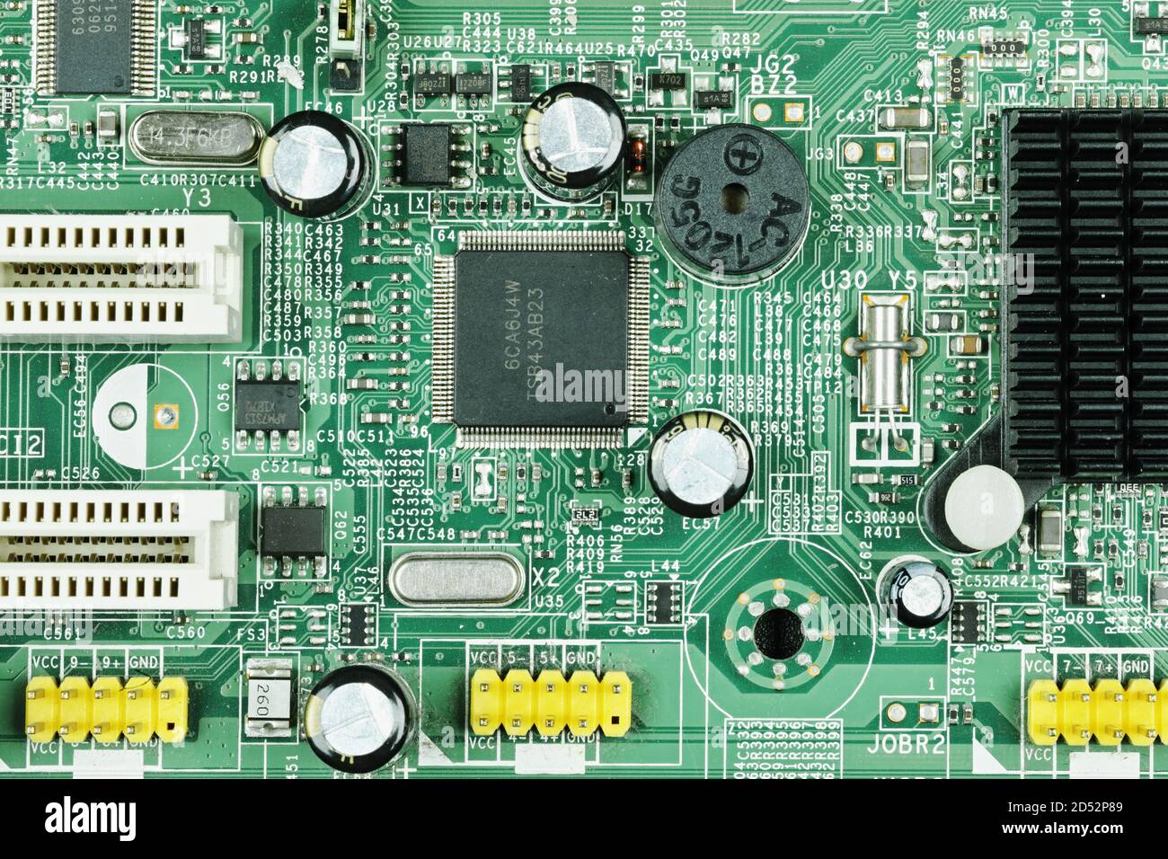 parte di una scheda a circuito elettronico, dettaglio Foto Stock