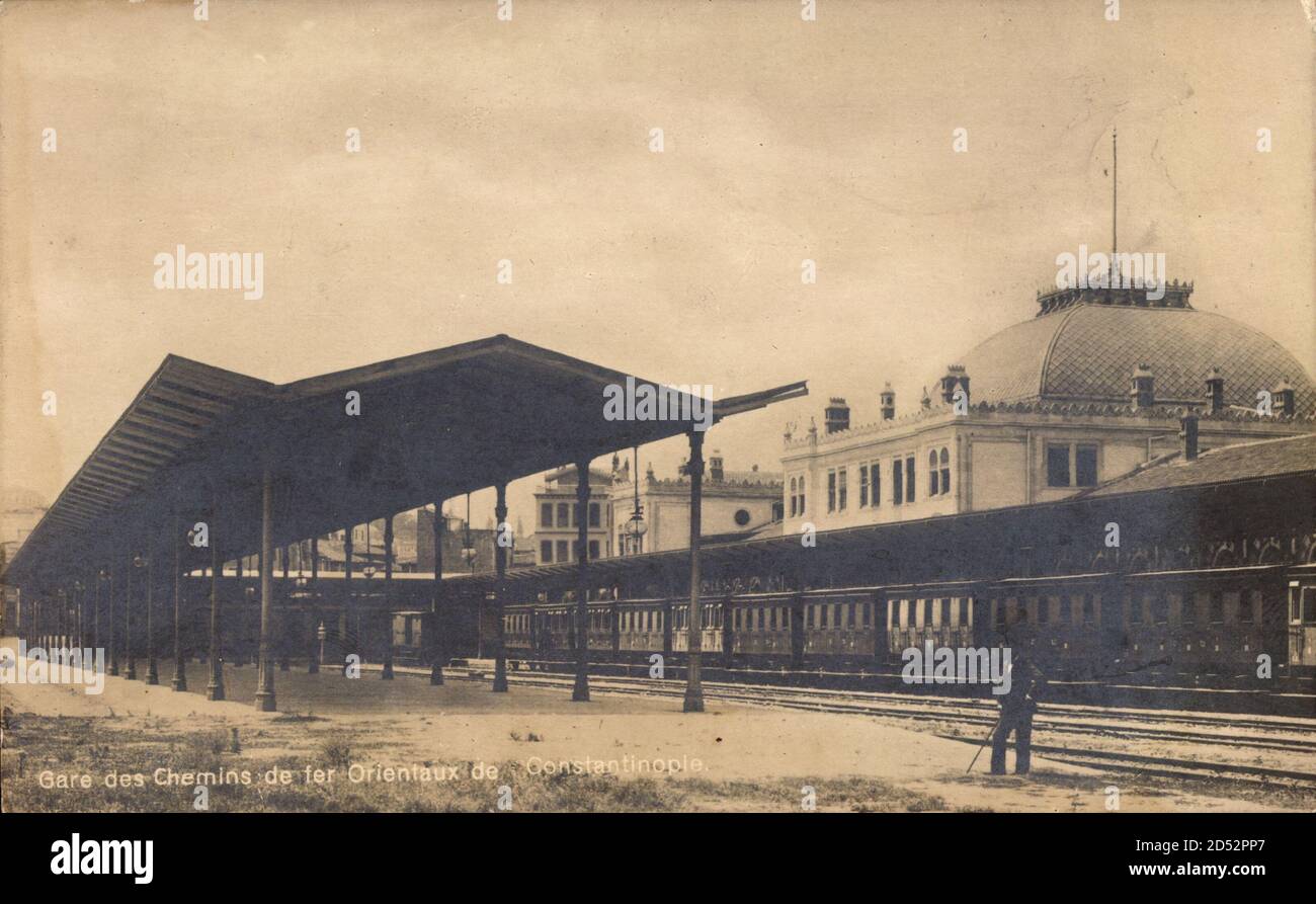 Konstantinopel Istanbul Türkei, Gare des Chemins de fer Orientaux, Bahnhof | utilizzo in tutto il mondo Foto Stock