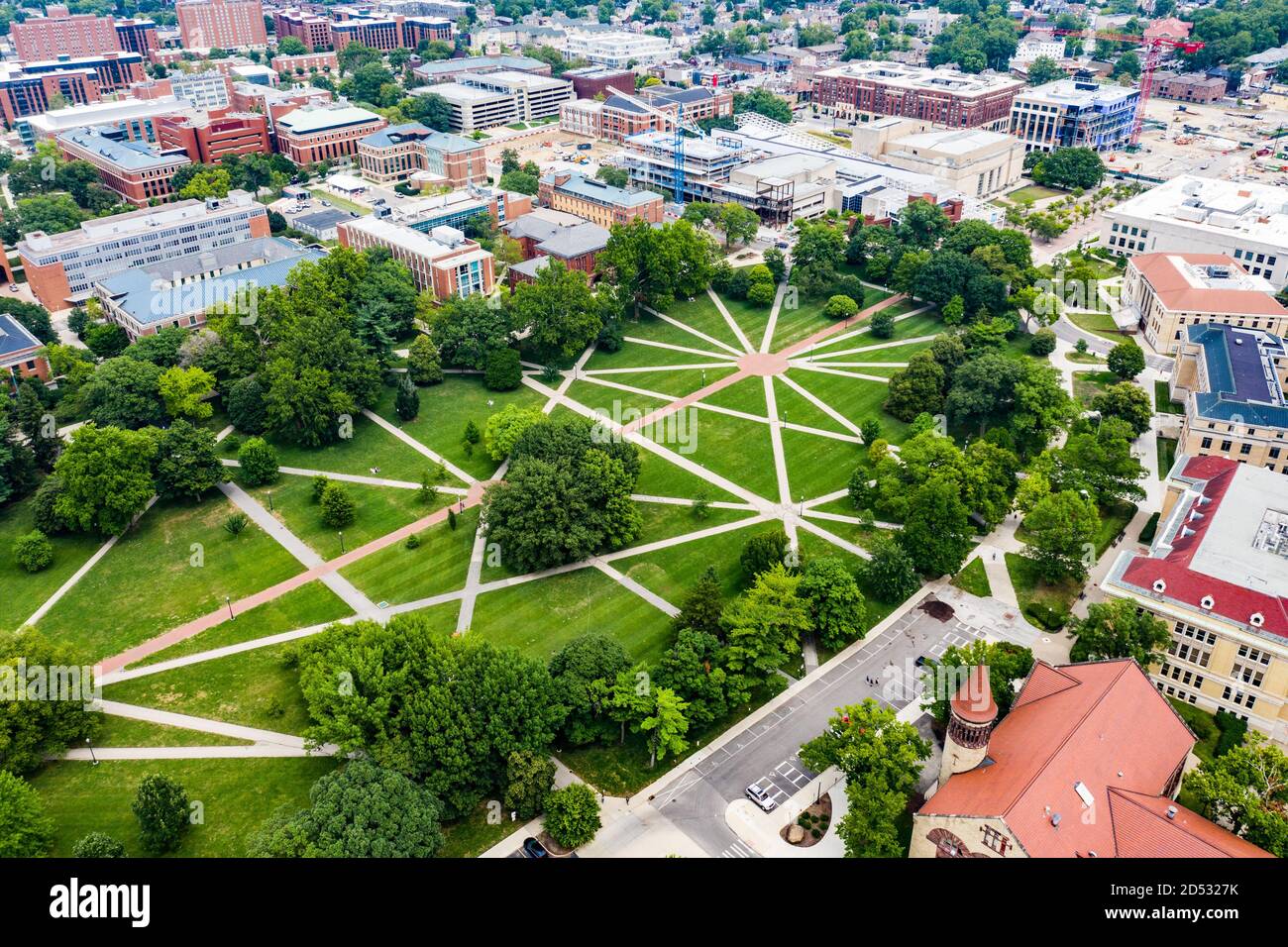 Campus, The Oval, Ohio state University, Columbus, Ohio Foto Stock