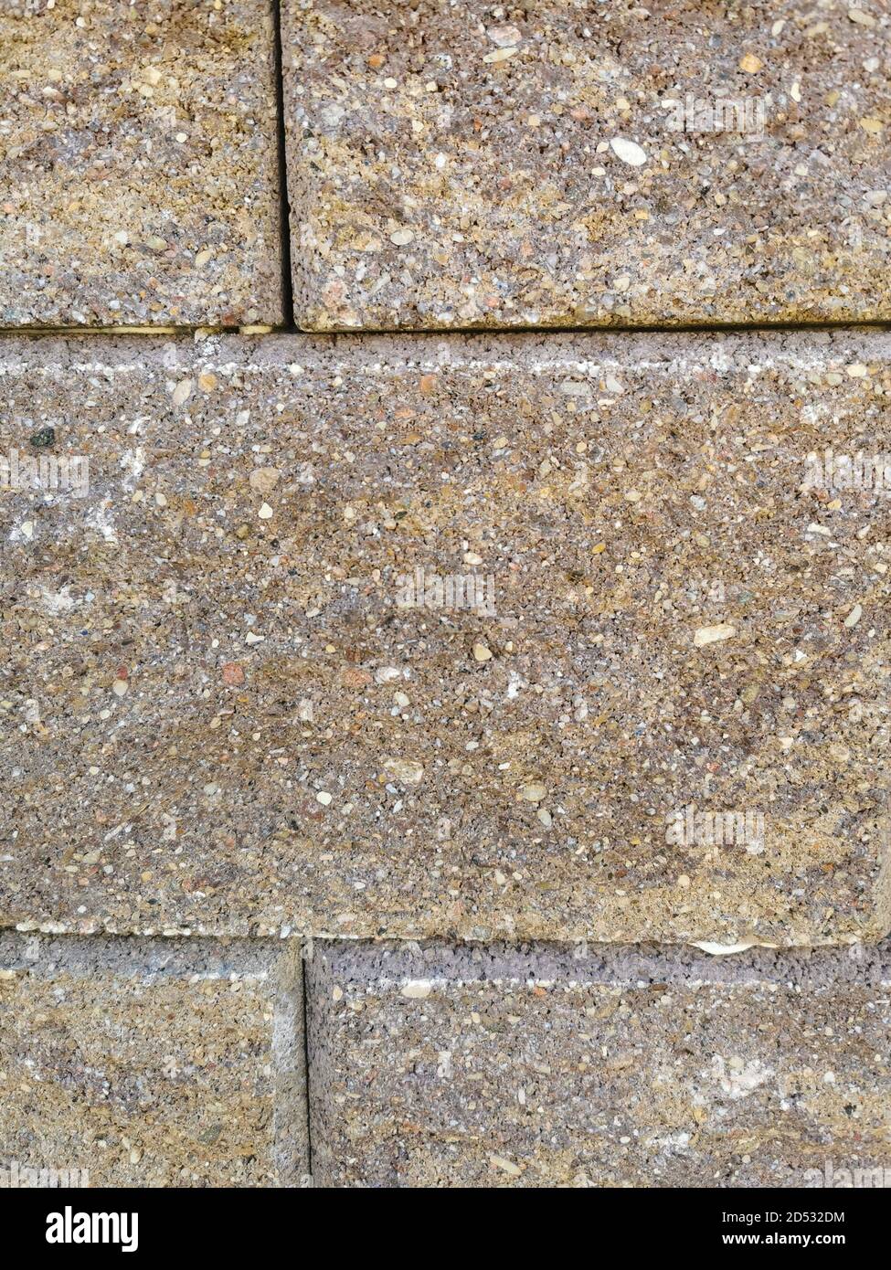 Muro di pietra di mattoni sfondo textured primo piano. Foto Stock