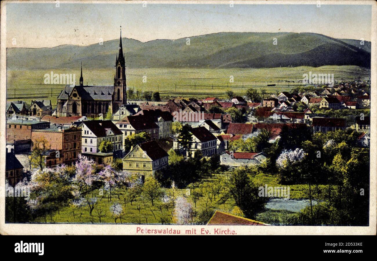 Pieszyce Peterswaldau Schlesien, Evangelische Kirche, Siedlung | usage worldwide Foto Stock