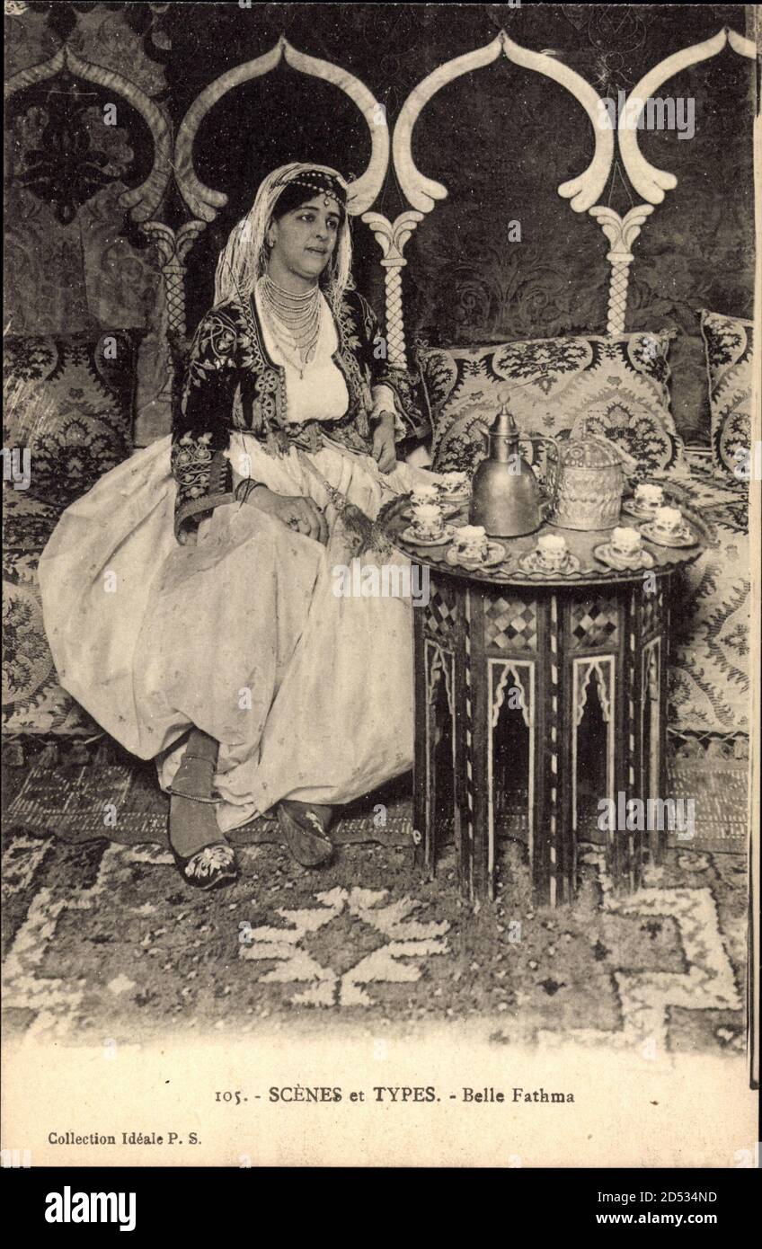 Maghreb, Belle Fathma, Scènes et types, Collection Idéale P.S. 105 | usage worldwide Foto Stock