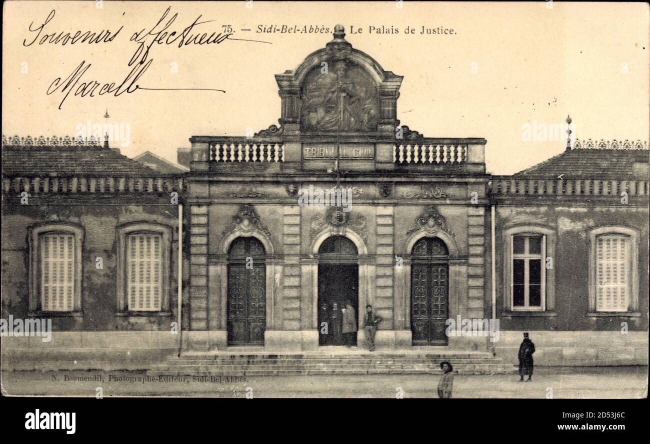 Sidi Bel Abbes Algerien, le Palais de Justice, Straßenpartie, Fassade | usage worldwide Foto Stock