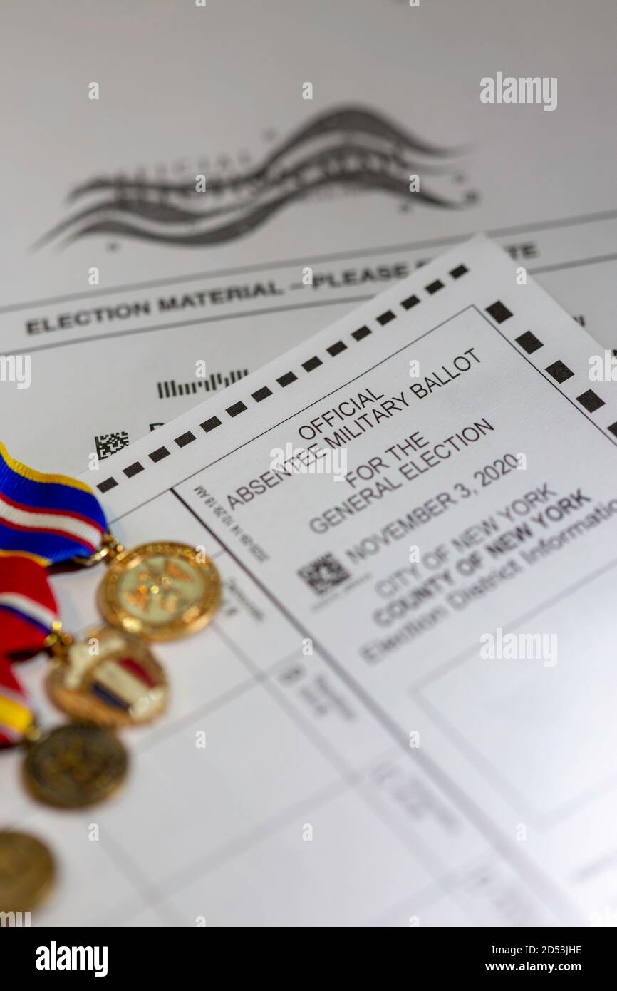 Voto militare ufficiale dell'Assentee, elezioni generali, 2020, Stati Uniti Foto Stock