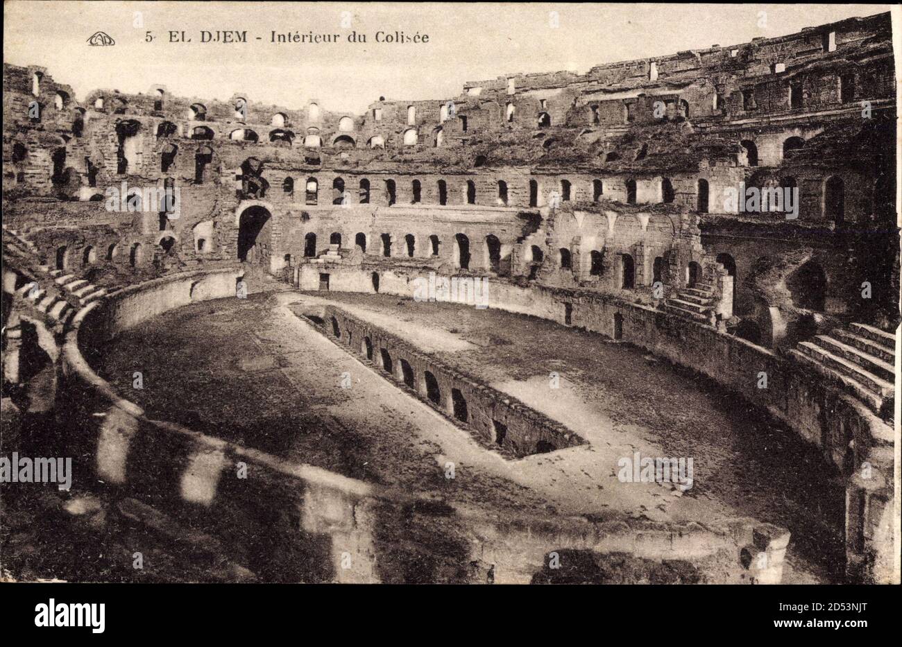 El Djem Tunesien, Interieur du Colisee, Blick in das Amphitheatre | utilizzo in tutto il mondo Foto Stock