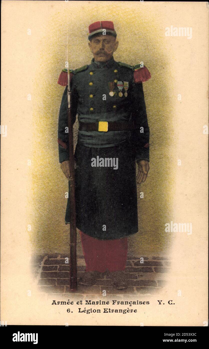 Armée et Marine Francaises, Légion Etrangère, Fremdenlegionist, Gewehr | utilizzo in tutto il mondo Foto Stock
