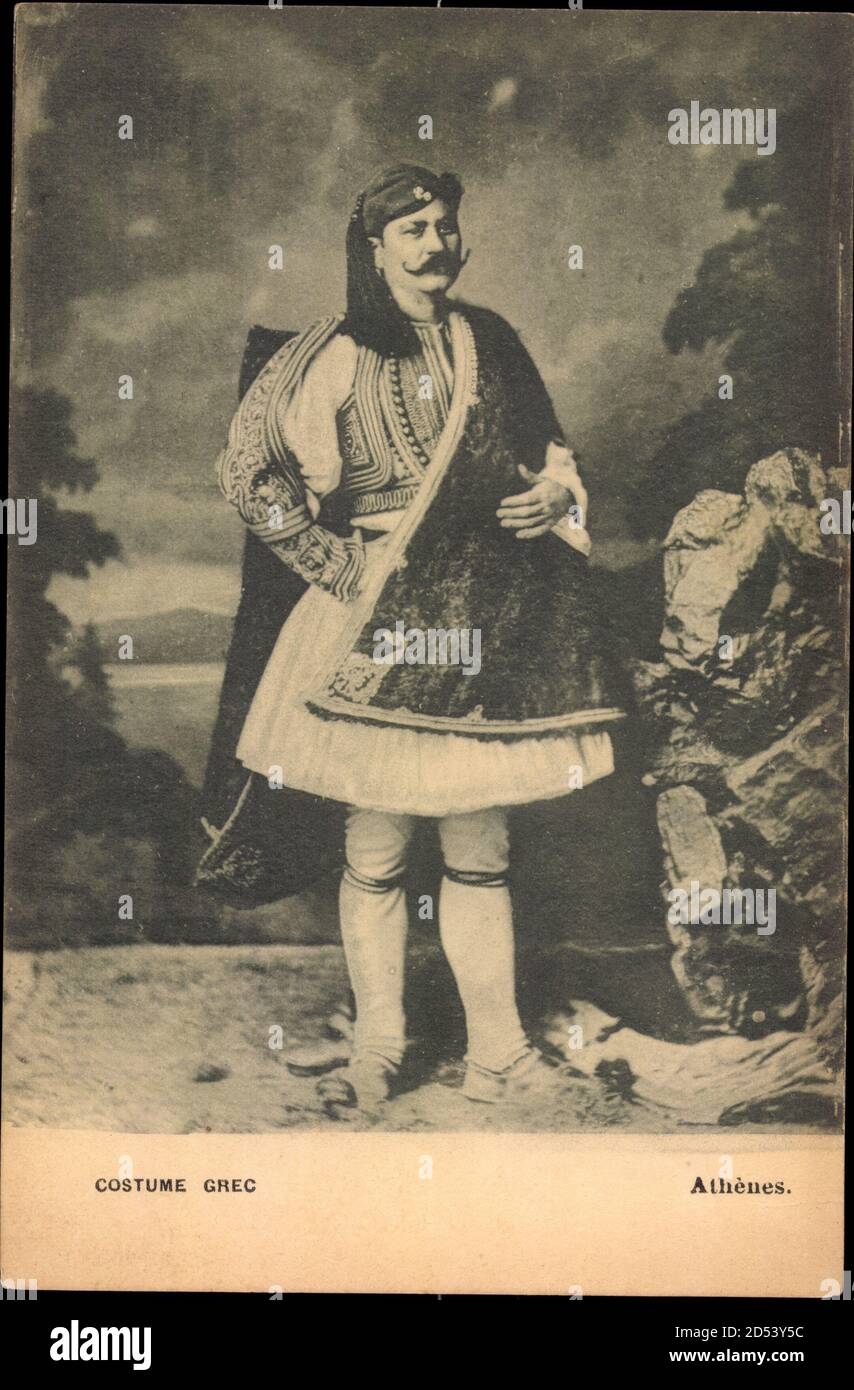 Athen Griechenland, Costume Grec, Mann in griechischer Tracht | utilizzo in tutto il mondo Foto Stock