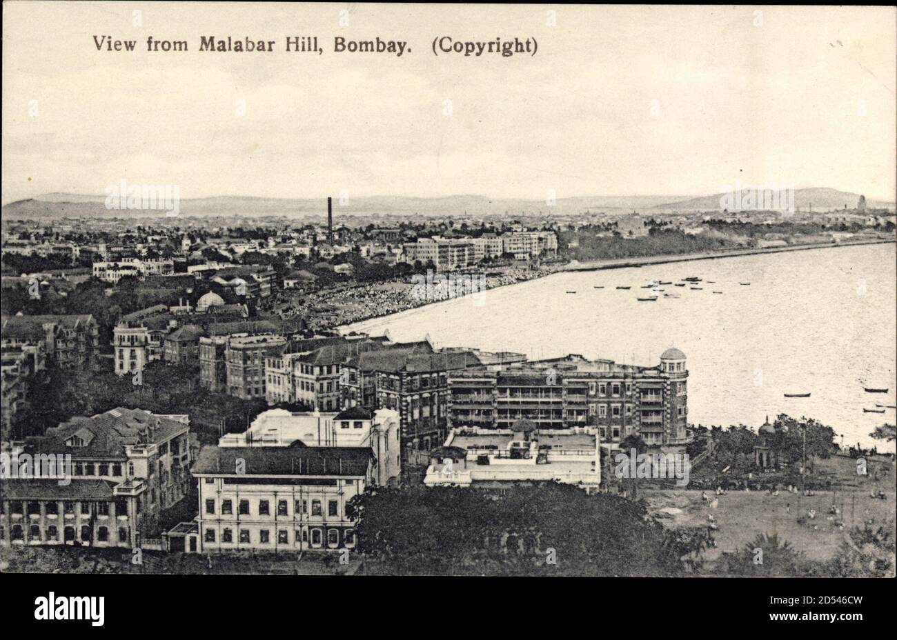 Bombay Indien, View from Malabar Hill, Küstenregion mit Fabrik, Reihenhäuser | utilizzo in tutto il mondo Foto Stock