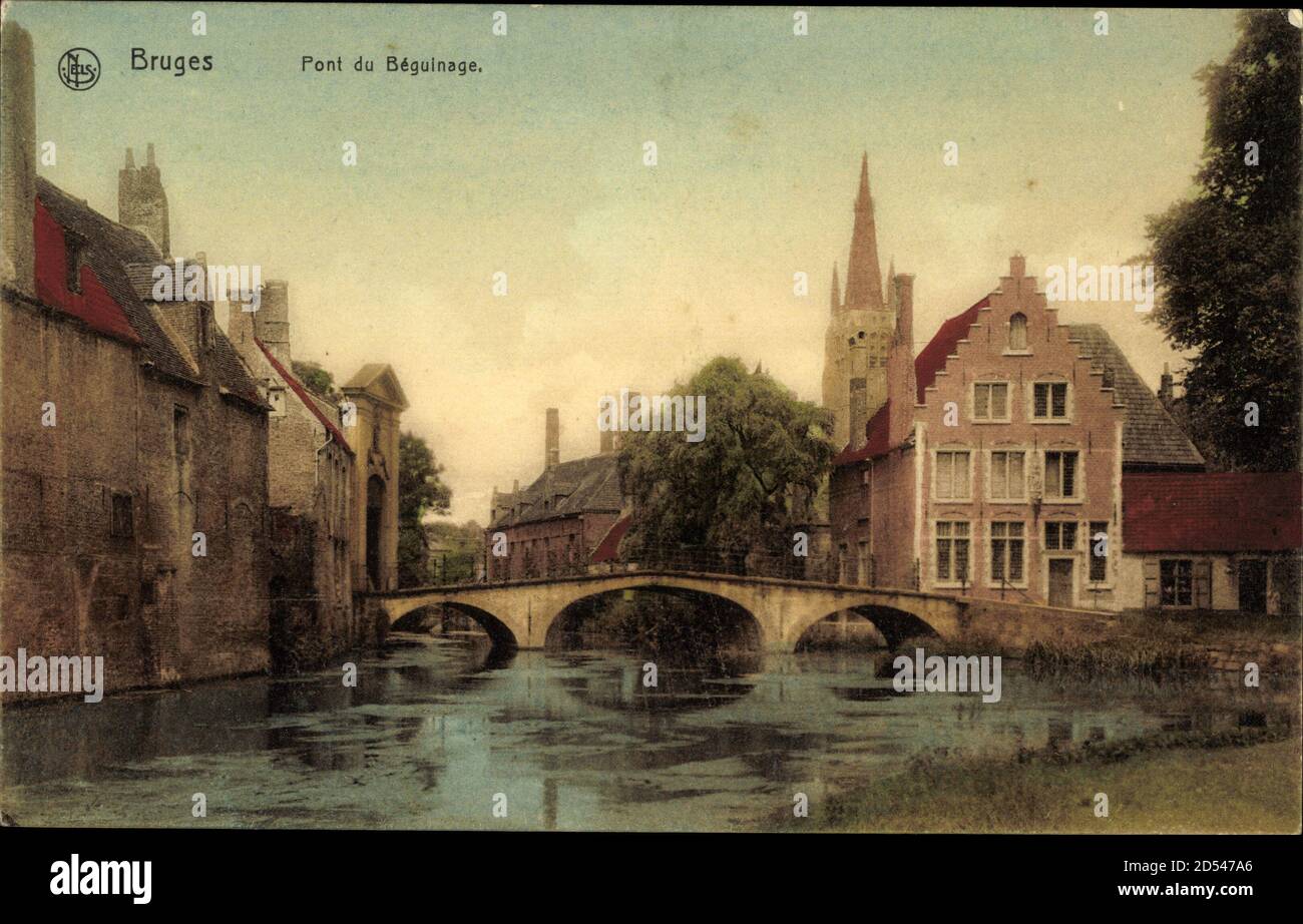Bruges Westflandern, Pont du Béguinage, Bâtiments | utilizzo in tutto il mondo Foto Stock